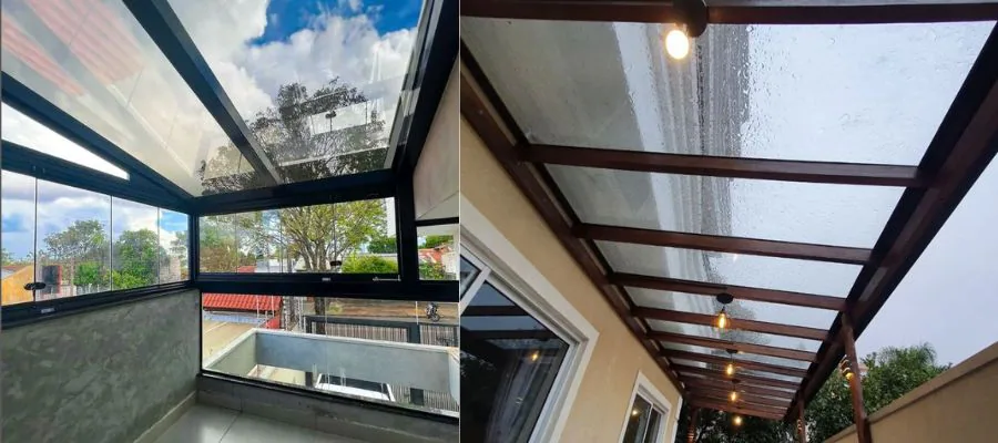 Pergolado com cobertura de vidro — Área gourmet • Bairro Exposição, executado pela Caxias do Sul Vidros