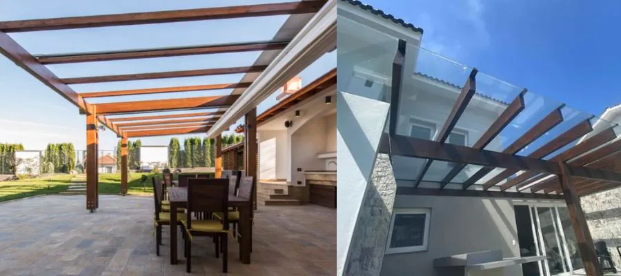 Projeto de pergolado de vidro residencial